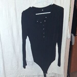 Black Henley Bodysuit
